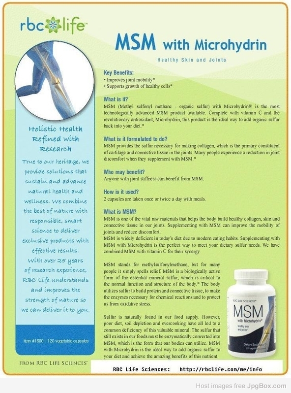 MSM with Microhydrin (1) ---- RBC Life Sciences