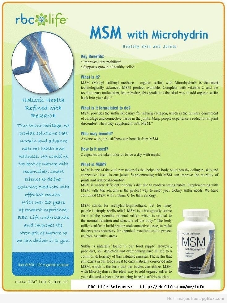 MSM with Microhydrin (1) ---- RBC Life Sciences