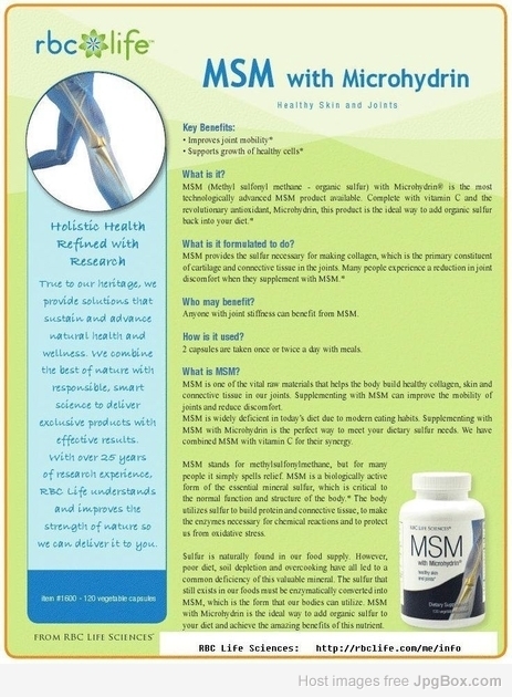 MSM with Microhydrin (1) ---- RBC Life Sciences