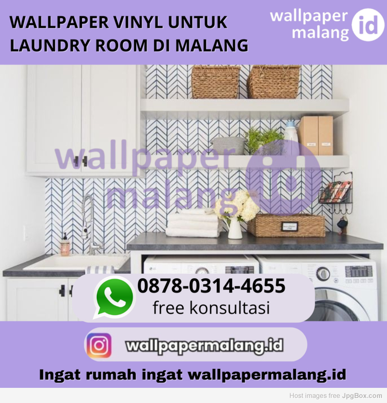 Wallpaper vinyl untuk laundry room di malang