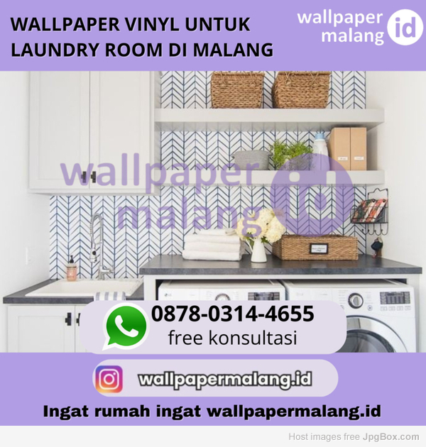 Wallpaper vinyl untuk laundry room di malang