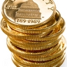 Golden coins stack