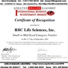 RBC Life Sciences於2007年在美國達拉斯（Dallas）榮獲國際商業成就獎（International Business Achievement Awards）