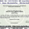 阿靈頓製藥廠（Arlington Laboratories）在美國德克薩斯州Taxas獲得食品生產許可證（Food Manufacturer）,證件號碼（License # 0065064）