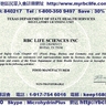RBC Life Sciences在美國德克薩斯州（Taxas）獲得食品生產許可證（Food Manufacturer）, 證件號碼（License # 0094410）